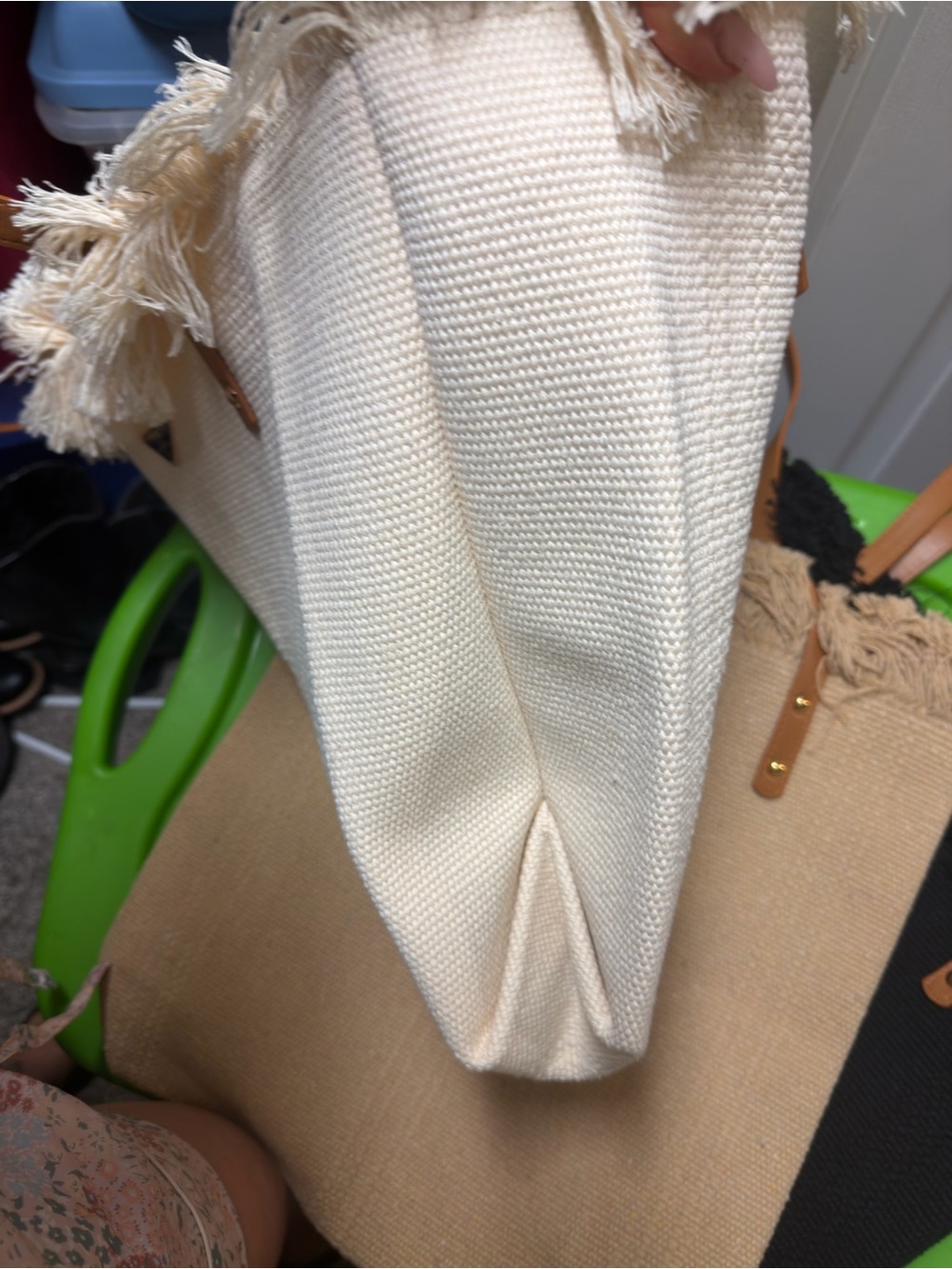 Prada Cream Tote with Fringe Accents - Picture 7 of 13
